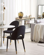 Set of 2 Dining Chairs MAGALIA Velvet Black