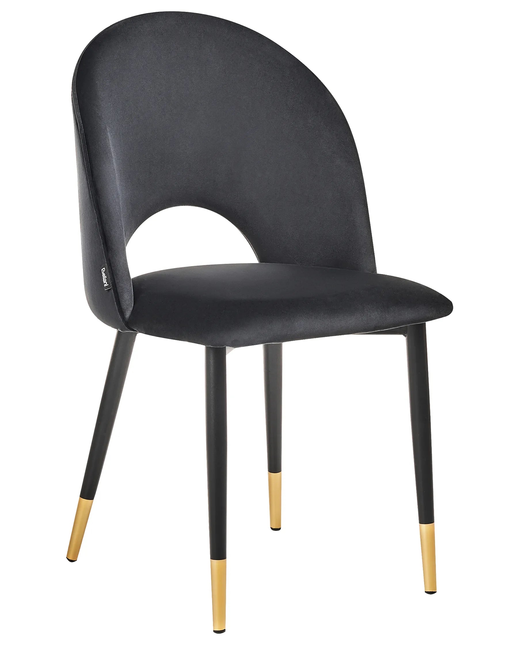 Set of 2 Dining Chairs MAGALIA Velvet Black