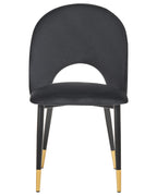 Set of 2 Dining Chairs MAGALIA Velvet Black