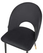 Set of 2 Dining Chairs MAGALIA Velvet Black