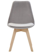 Set of 2 Dining Chairs DAKOTA II Velvet Grey