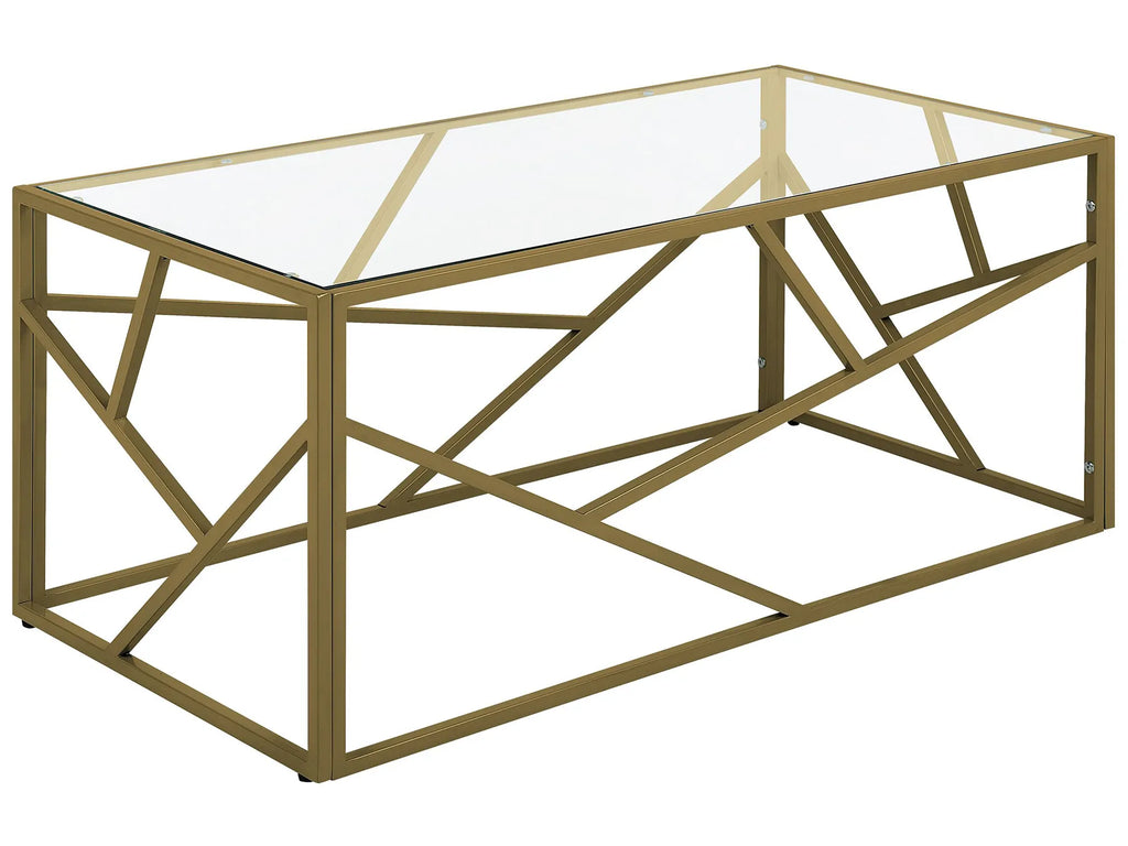 Coffee Table ORLAND Glass Gold