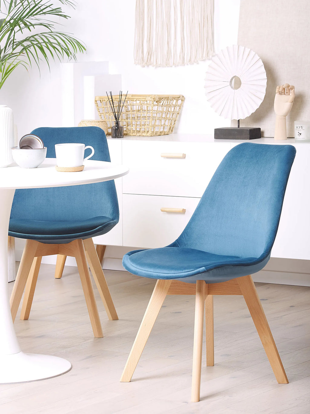 Set of 2 Dining Chairs DAKOTA II Velvet Blue