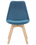 Set of 2 Dining Chairs DAKOTA II Velvet Blue
