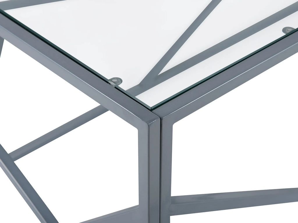 Coffee Table ORLAND Glass Silver