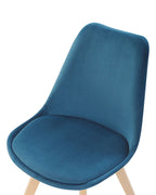 Set of 2 Dining Chairs DAKOTA II Velvet Blue