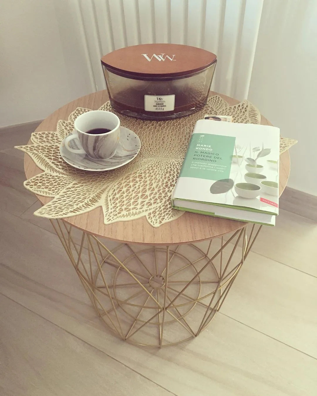 Side Table LANARK Gold with Storage