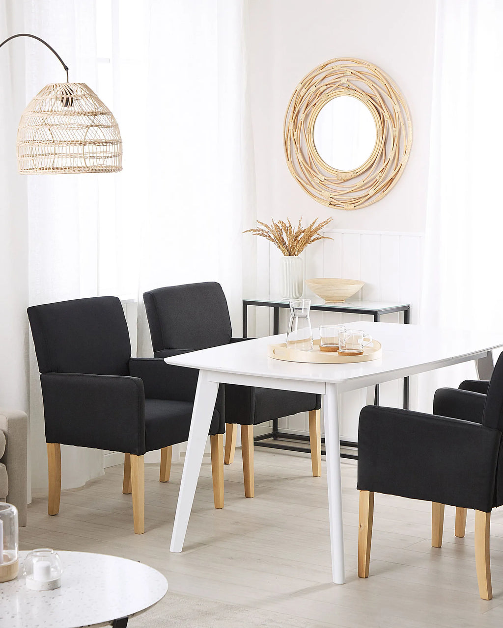 Dining Chair ROCKEFELLER Fabric Black