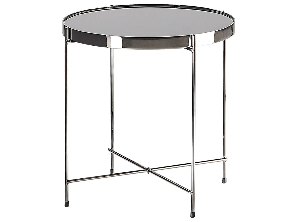 Side Table LUCEA Tempered Glass Silver