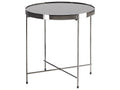 Side Table LUCEA Tempered Glass Silver