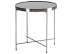 Side Table LUCEA Tempered Glass Silver