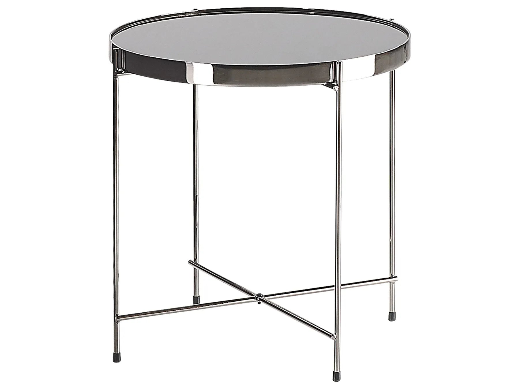 Side Table LUCEA Tempered Glass Silver