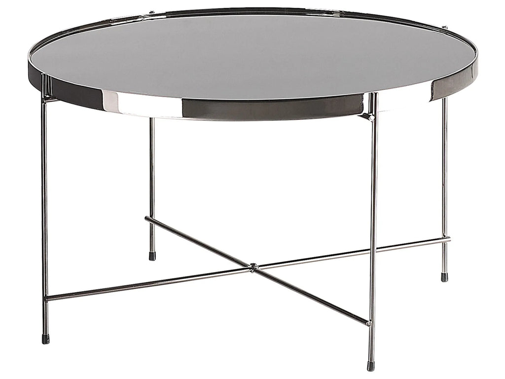 Coffee Table LUCEA Tempered Glass Silver