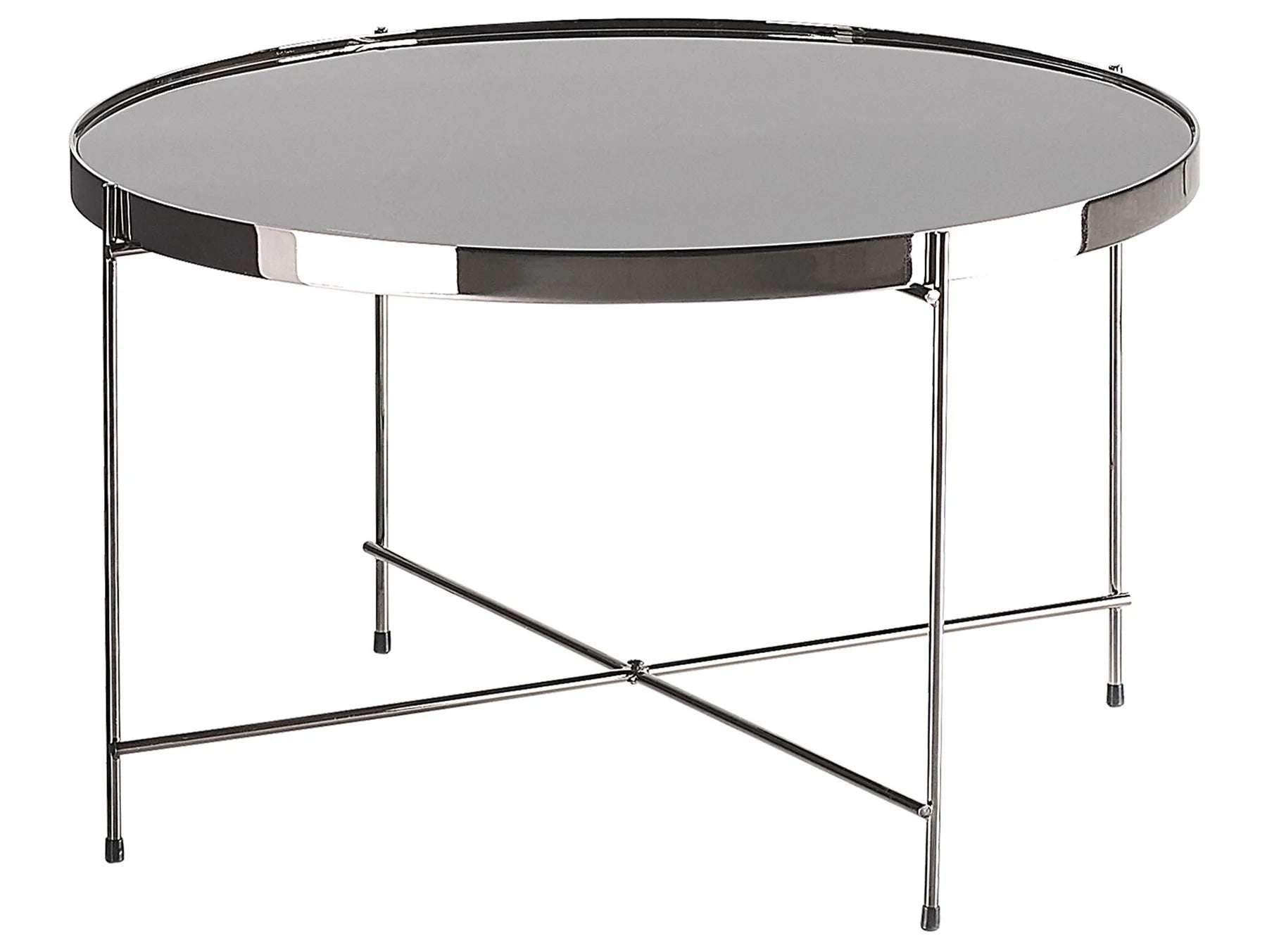 Coffee Table LUCEA Tempered Glass Silver