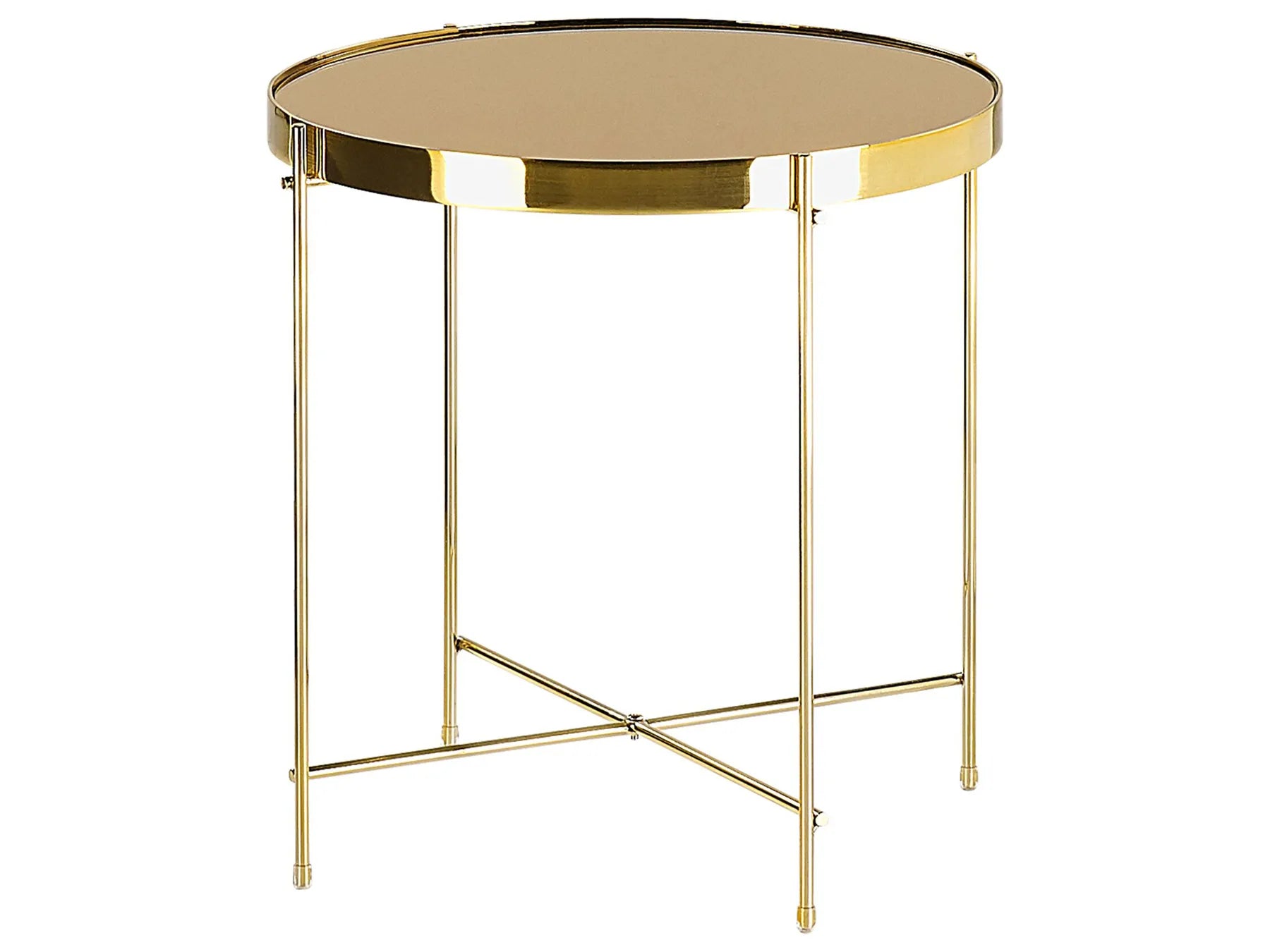 Side Table LUCEA Tempered Glass Gold