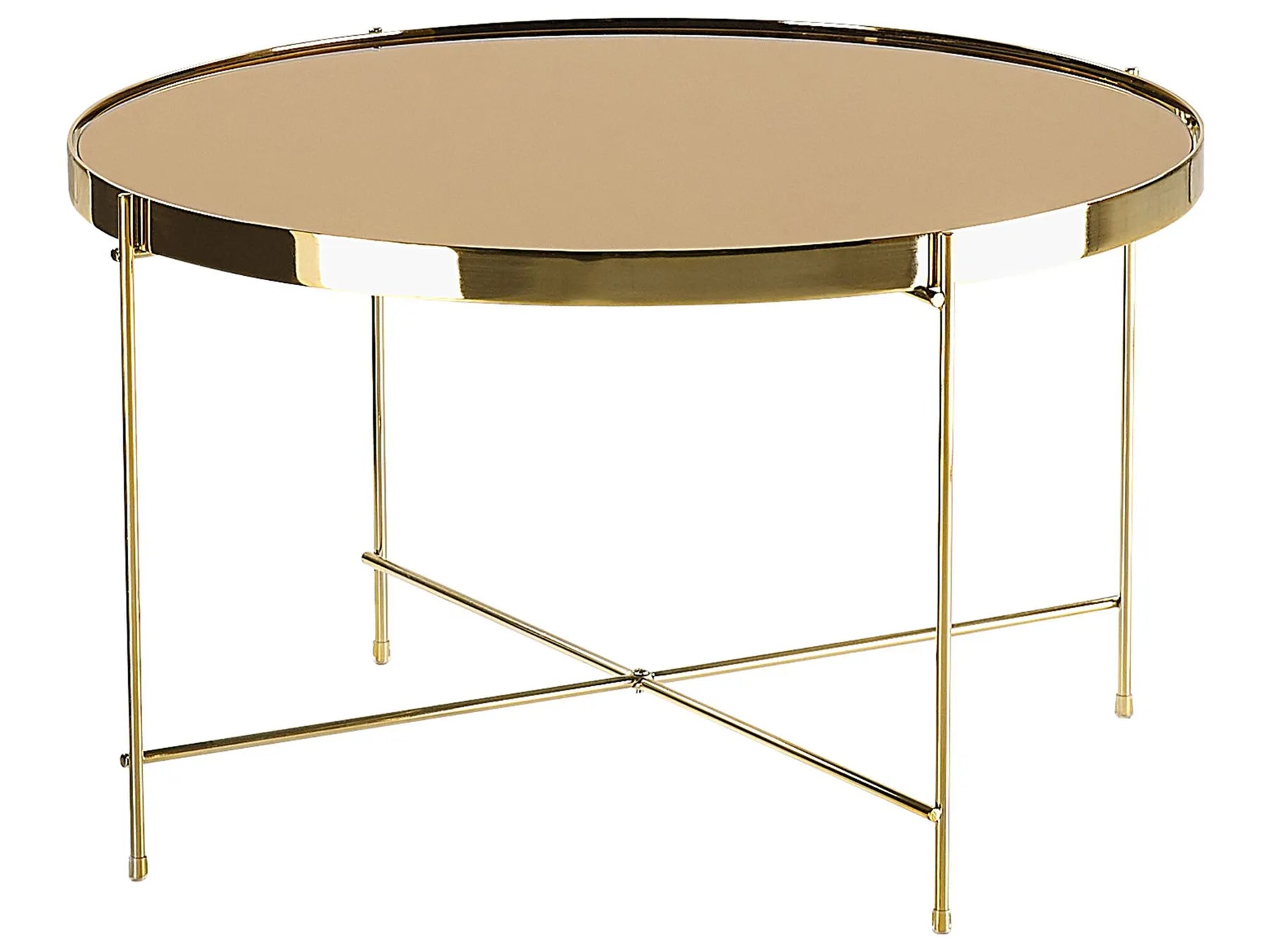 Coffee Table LUCEA Tempered Glass Gold
