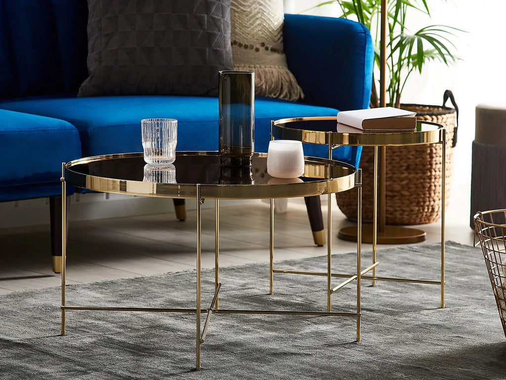 Coffee Table LUCEA Tempered Glass Gold