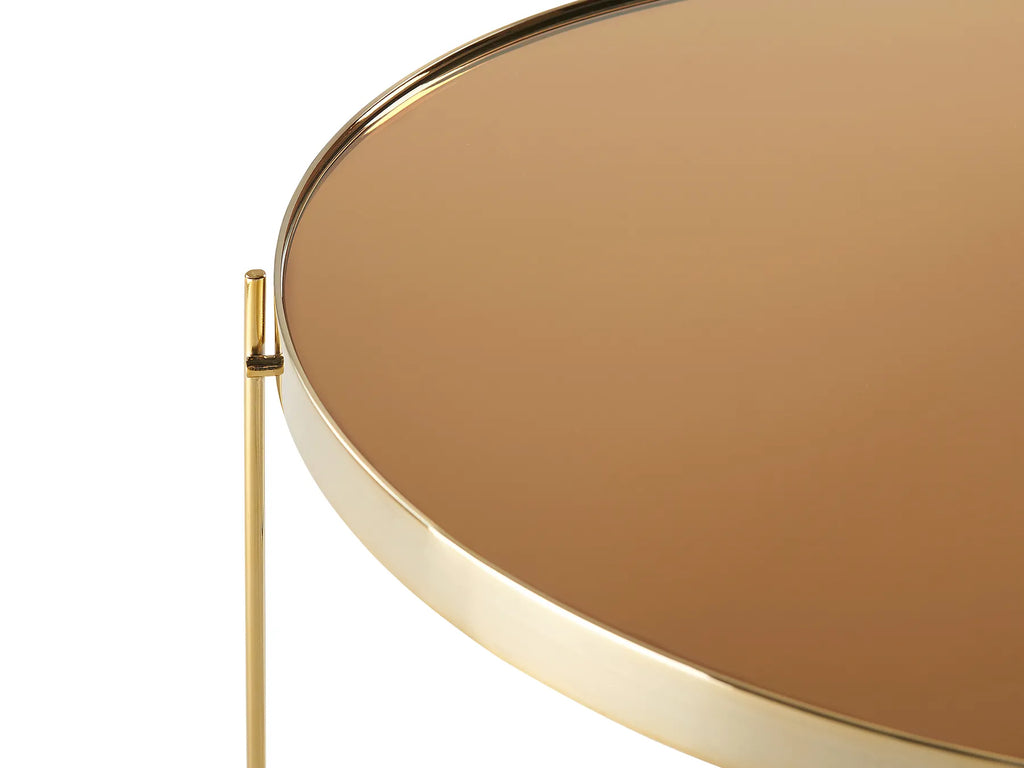 Coffee Table LUCEA Tempered Glass Gold