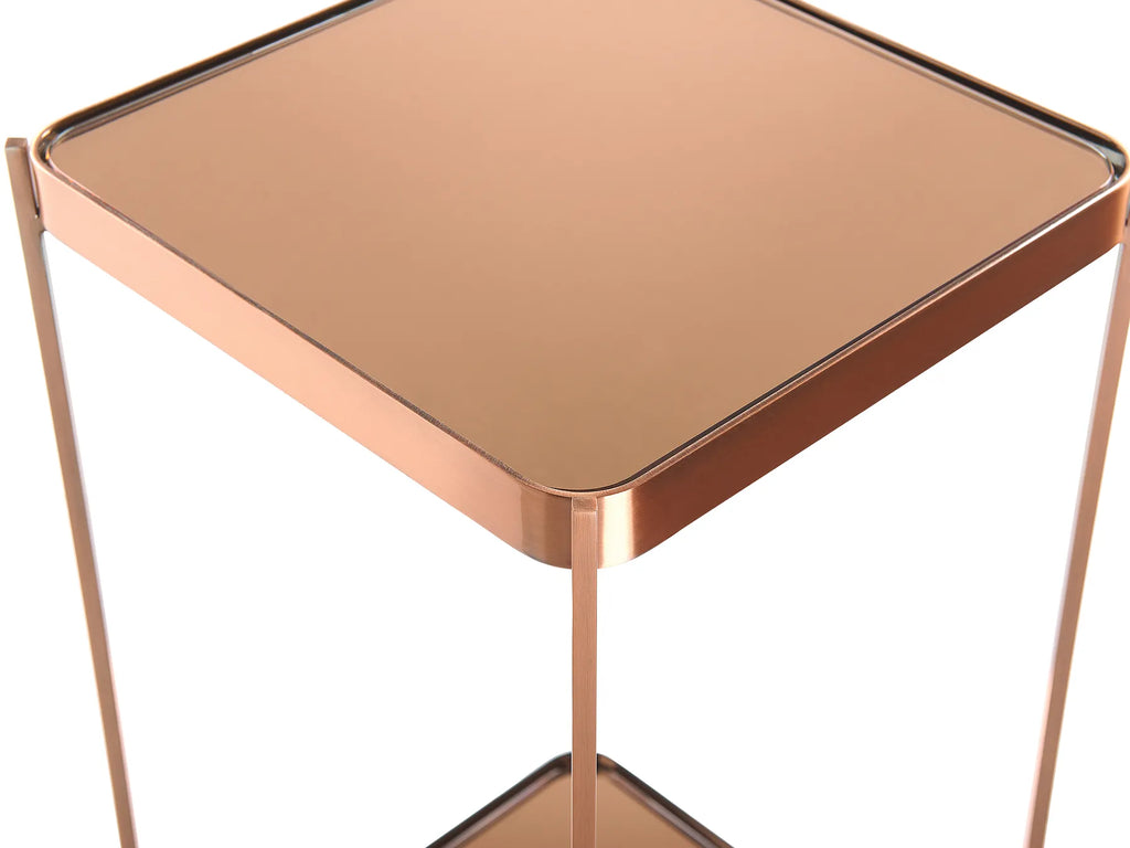 Side Table ALSEA Tempered Glass Copper