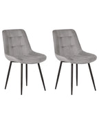 Set of 2 Dining Chairs MELROSE Velvet Light Grey