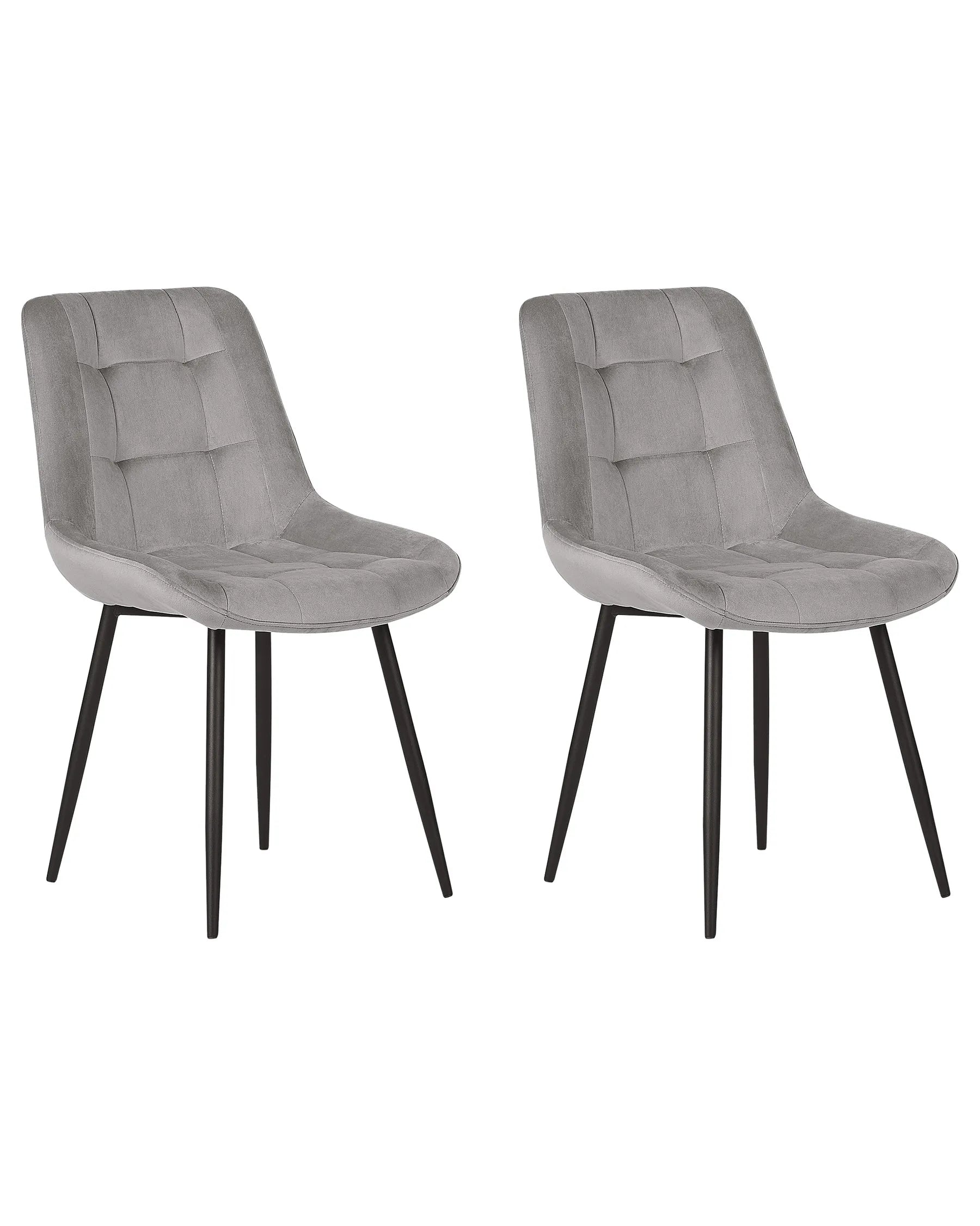 Set of 2 Dining Chairs MELROSE Velvet Light Grey