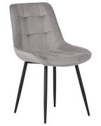 Set of 2 Dining Chairs MELROSE Velvet Light Grey
