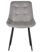 Set of 2 Dining Chairs MELROSE Velvet Light Grey
