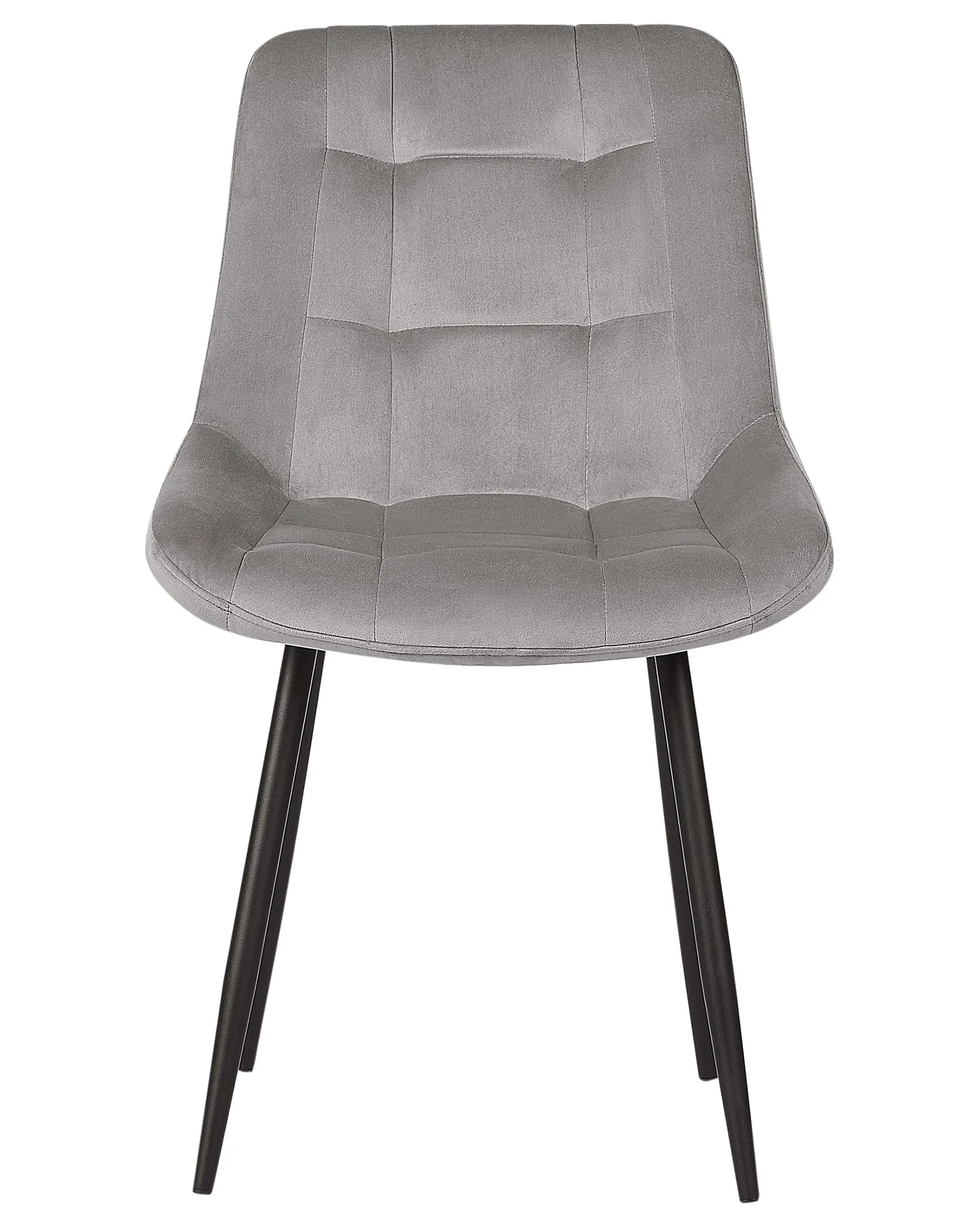 Set of 2 Dining Chairs MELROSE Velvet Light Grey