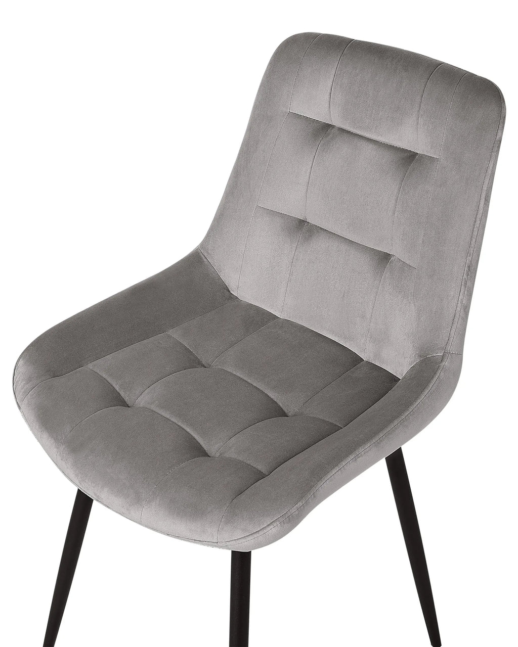 Set of 2 Dining Chairs MELROSE Velvet Light Grey