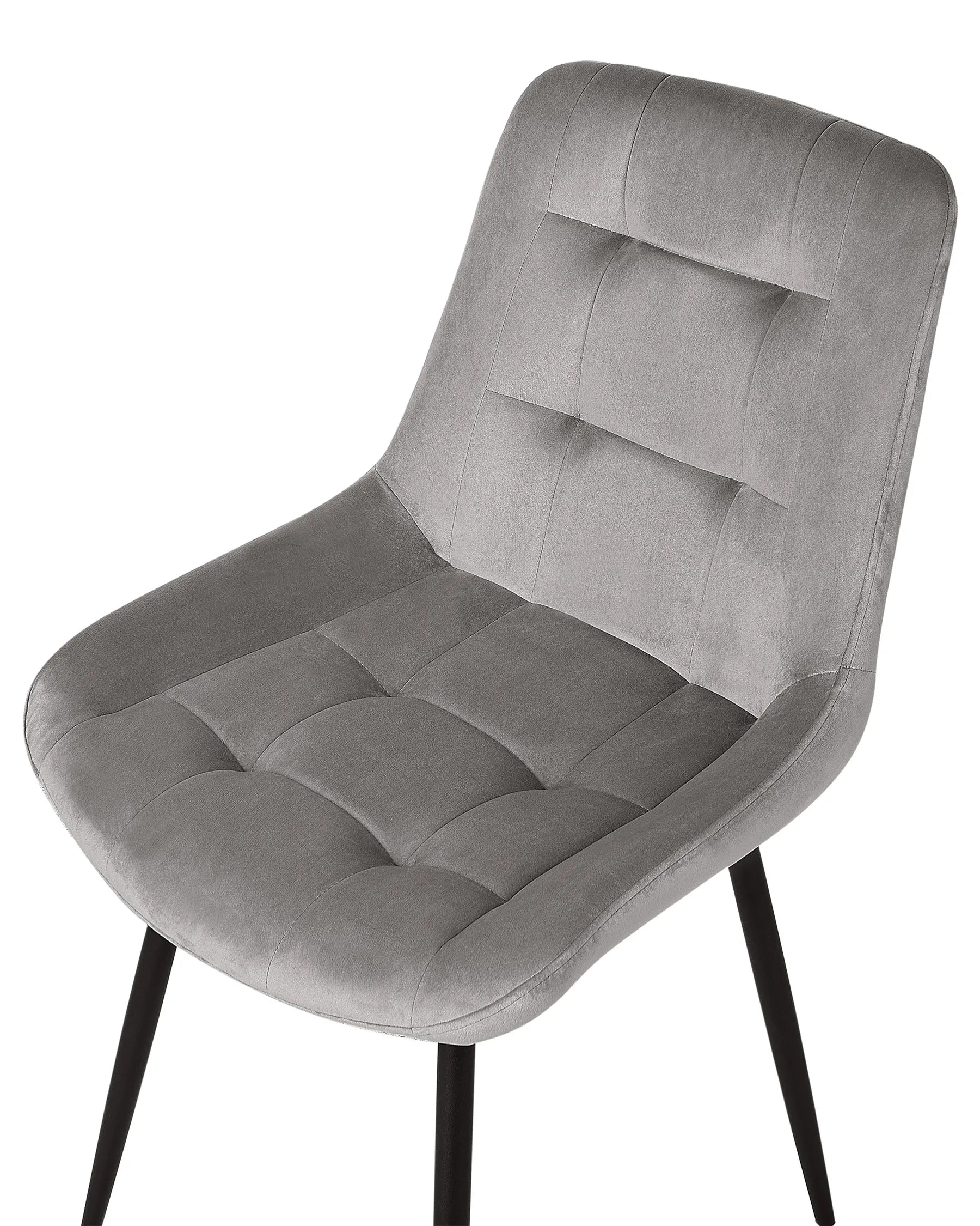 Set of 2 Dining Chairs MELROSE Velvet Light Grey