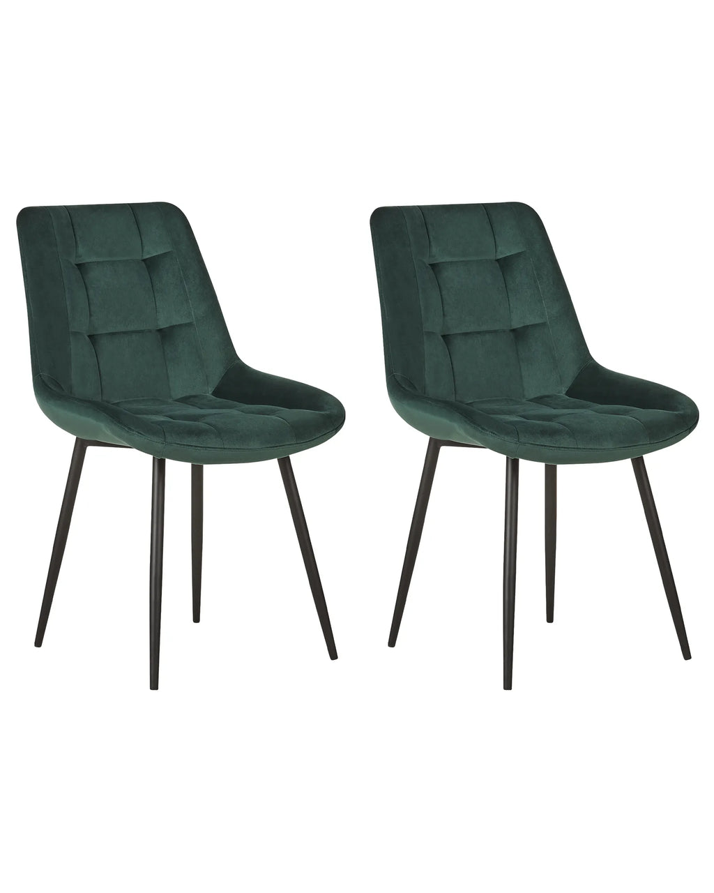 Set of 2 Dining Chairs MELROSE Velvet Dark Green