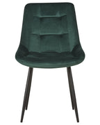 Set of 2 Dining Chairs MELROSE Velvet Dark Green