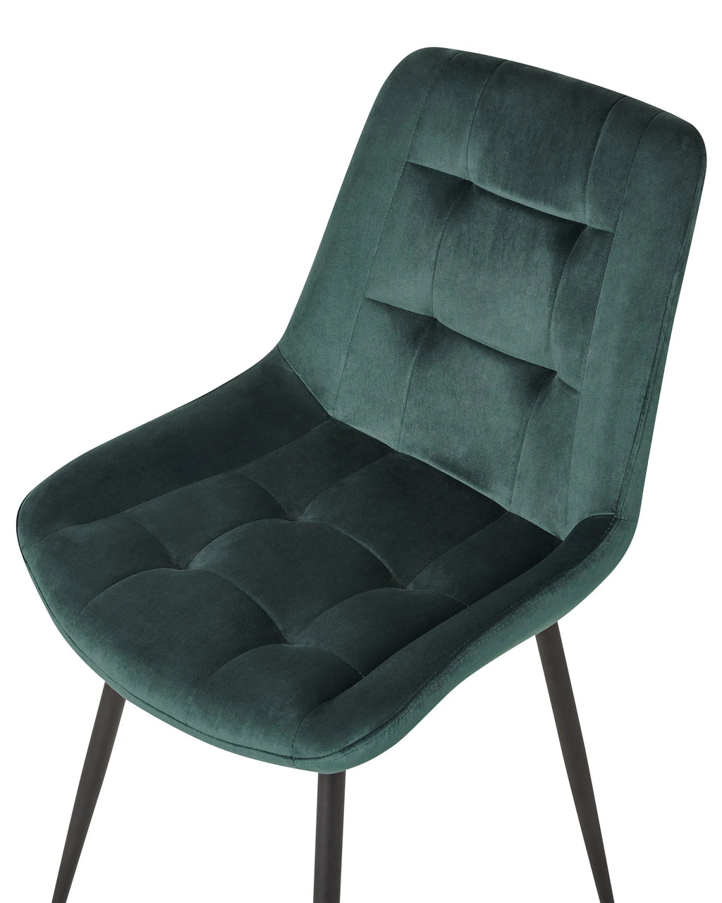 Set of 2 Dining Chairs MELROSE Velvet Dark Green