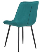 Set of 2 Dining Chairs MELROSE Velvet Turquoise