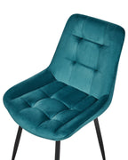 Set of 2 Dining Chairs MELROSE Velvet Turquoise