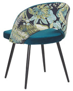 Set of 2 Dining Chairs VIVIAN Velvet Sea Blue