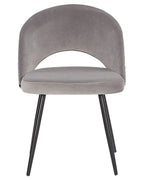 Set of 2 Dining Chairs VIVIAN Velvet Grey