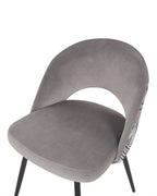 Set of 2 Dining Chairs VIVIAN Velvet Grey