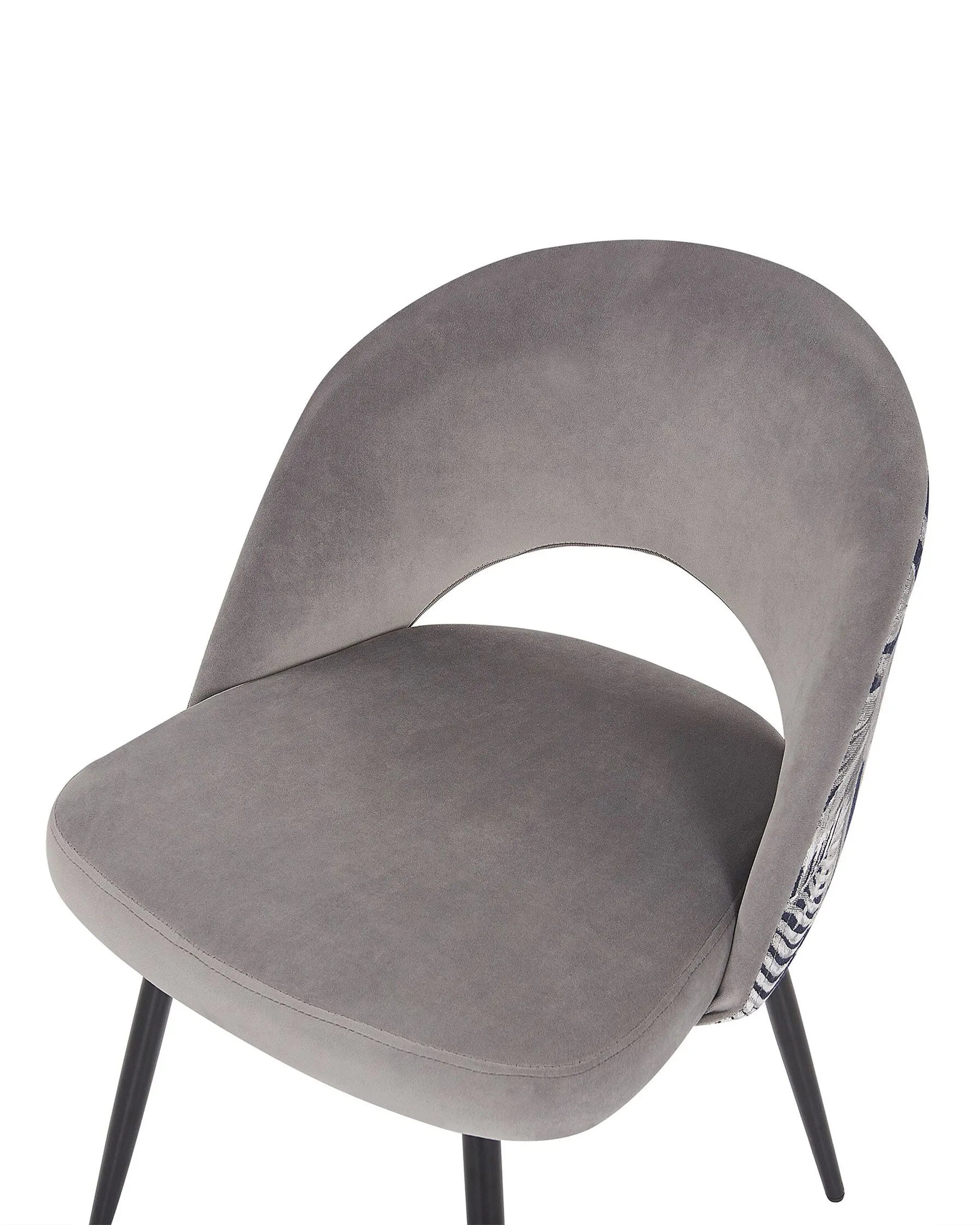 Set of 2 Dining Chairs VIVIAN Velvet Grey
