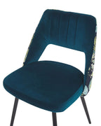 Set of 2 Dining Chairs ENDA Velvet Sea Blue — close-up detail