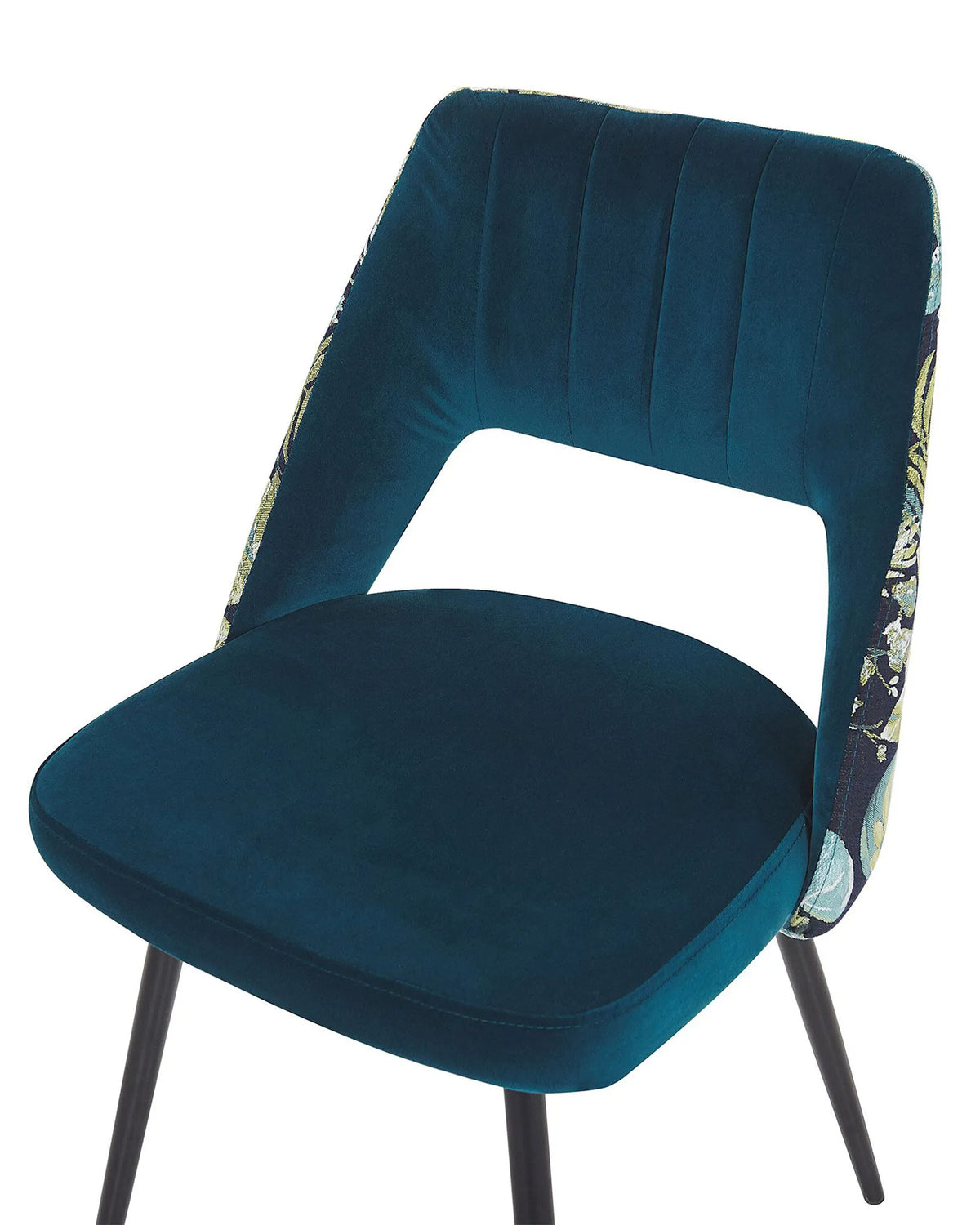 Set of 2 Dining Chairs ENDA Velvet Sea Blue — close-up detail