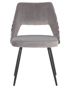 Set of 2 Dining Chairs ANSLEY Velvet Grey