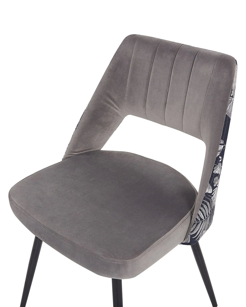 Set of 2 Dining Chairs ANSLEY Velvet Grey