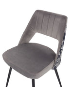 Set of 2 Dining Chairs ANSLEY Velvet Grey