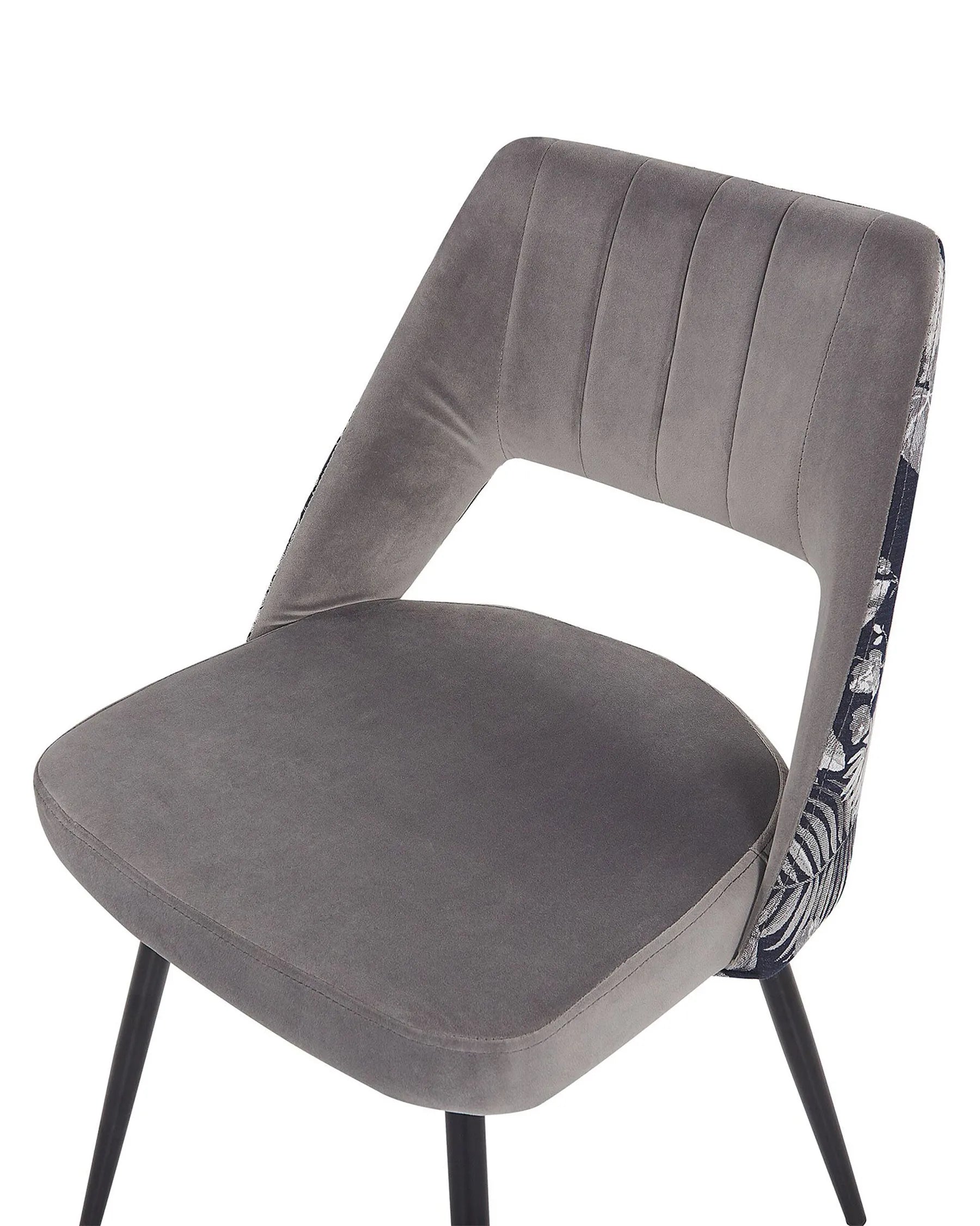 Set of 2 Dining Chairs ANSLEY Velvet Grey