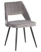 Set of 2 Dining Chairs ANSLEY Velvet Grey