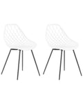 Set of 2 Dining Chairs CANTON White
