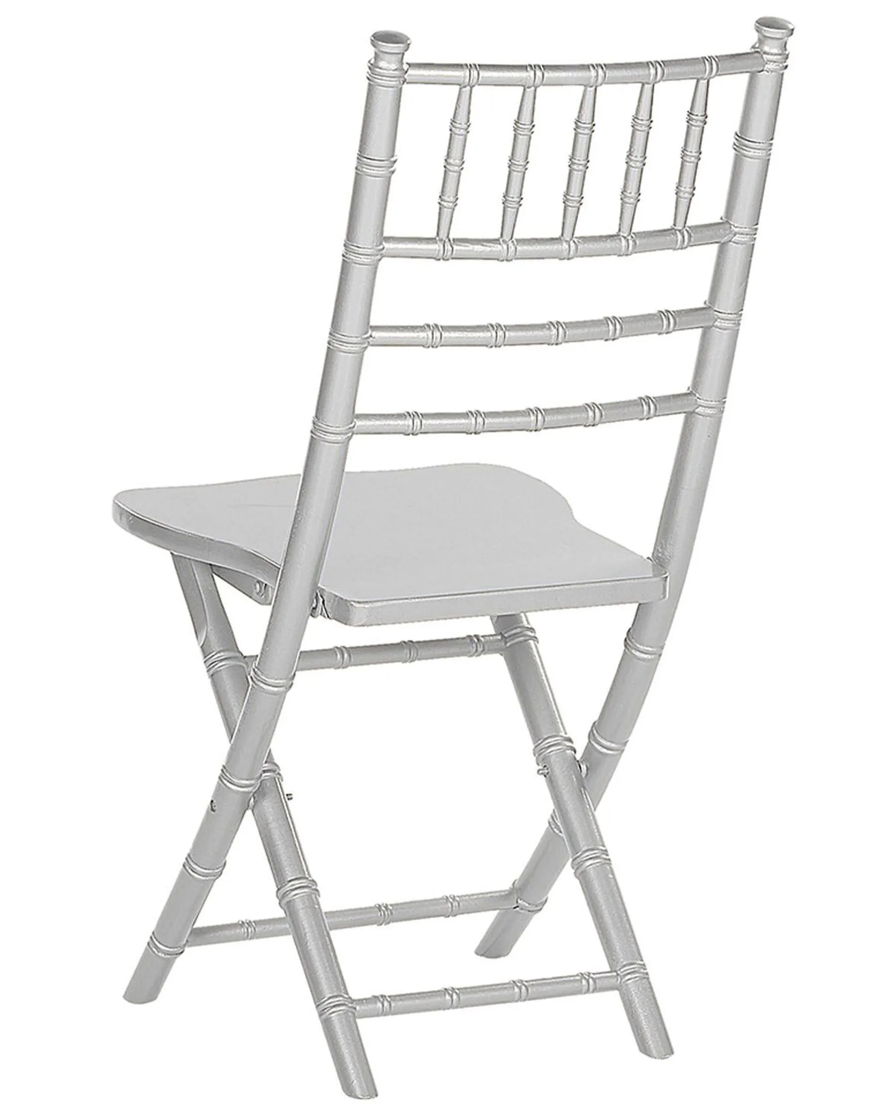 Set of 4 Dining Chairs Folding MACHIAS Beechwood Silver