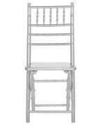 Set of 4 Dining Chairs Folding MACHIAS Beechwood Silver