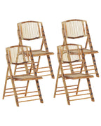 Set of 4 Dining Chairs Folding TRENTOR Bamboo Natural